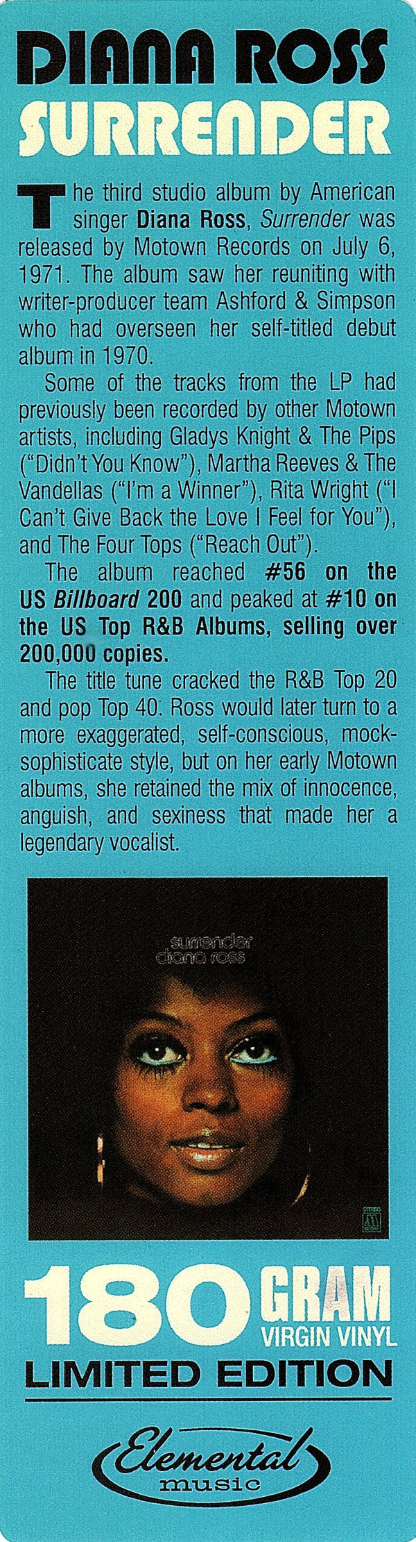 Diana Ross : Surrender (LP, Album, Ltd, RE, 180)