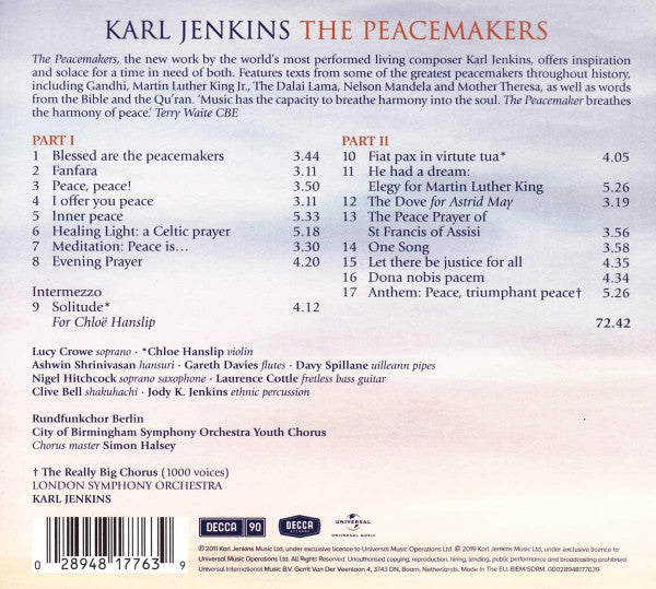 Karl Jenkins : The Peacemakers (CD, Album, RE)