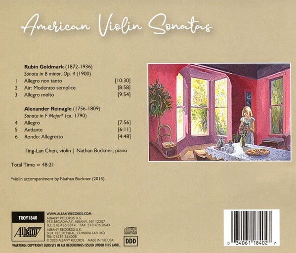 Rubin Goldmark, Alexander Reinagle, Ting-Lan Chen, Nathan Buckner : American Violin Sonatas (CD, Album)