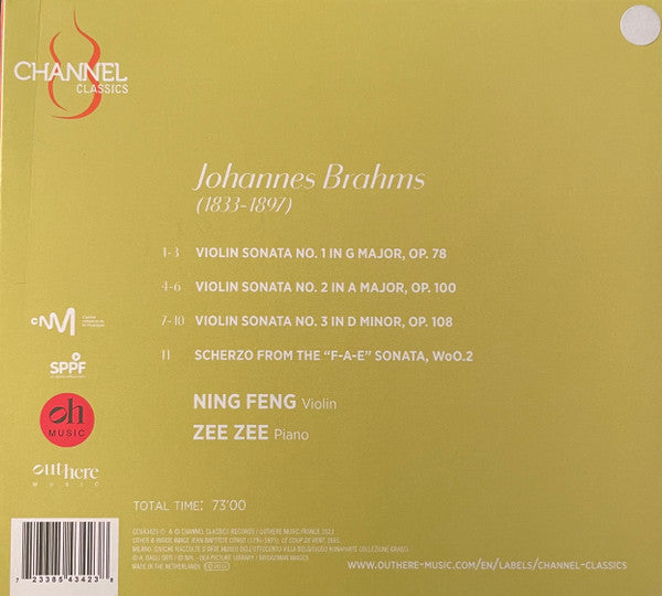 Johannes Brahms - Ning Feng, Zee Zee (2) : Violin Sonatas (CD, Album)