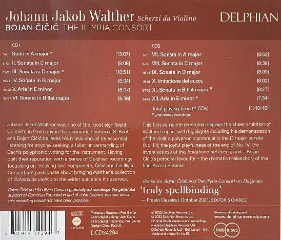 Johann Jakob Walther : Scherzi Da Violino  (2xCD, Album)