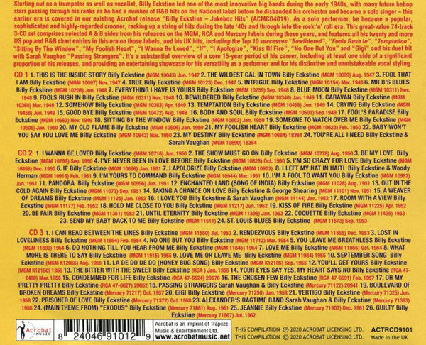 Billy Eckstine : The Billy Eckstine Collection 1947-1962 (3xCD, Comp)