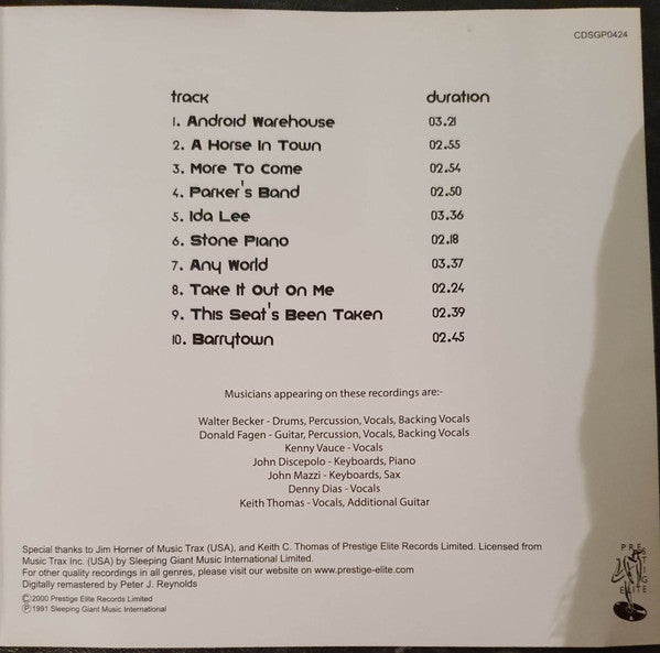 Donald Fagen & Walter Becker : Android Warehouse - Origins Of Steely Dan (CD, Comp, RE, RM)