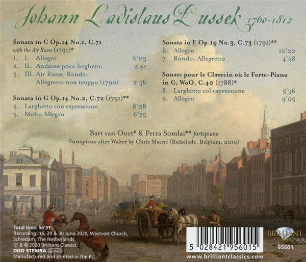 Jan Ladislav Dusík, Bart van Oort & Petra Somlai : Complete Piano Sonatas Op. 14 Nos. 1-3, Vol. 9 (CD, Album)