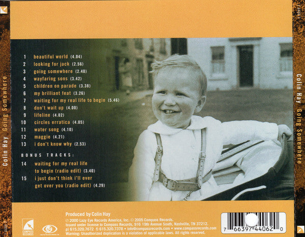 Colin Hay : Going Somewhere (CD, Album, RE)