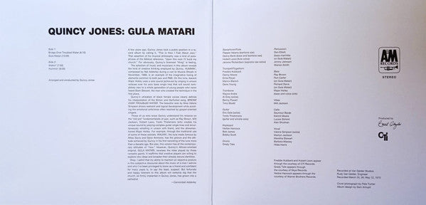 Quincy Jones : Gula Matari (LP, Album, RE, Gat)
