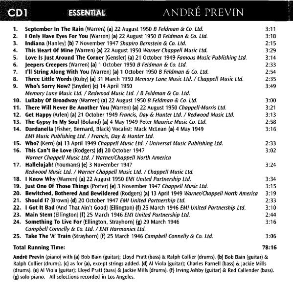 André Previn : The Essential Collection  (2xCD, Comp)