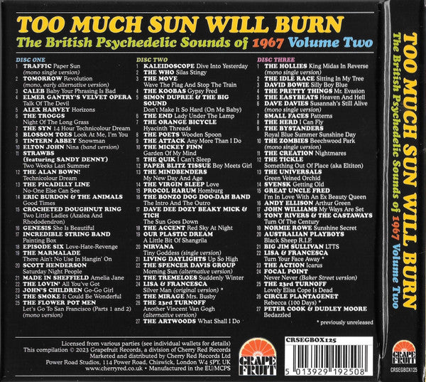 Various : Too Much Sun Will Burn (The British Psychedelic Sounds of 1967 Volume 2) (3xCD, Comp + Box)