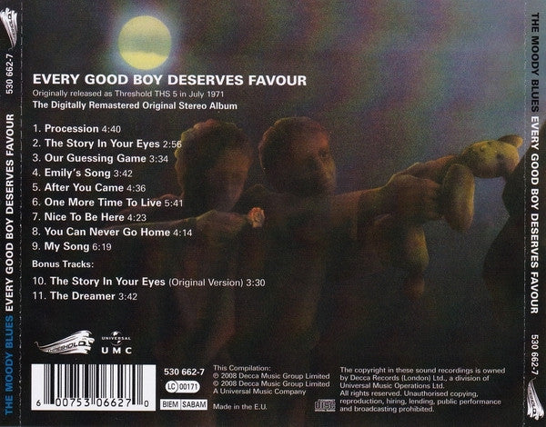 The Moody Blues : Every Good Boy Deserves Favour (CD, Album, RE, RM)