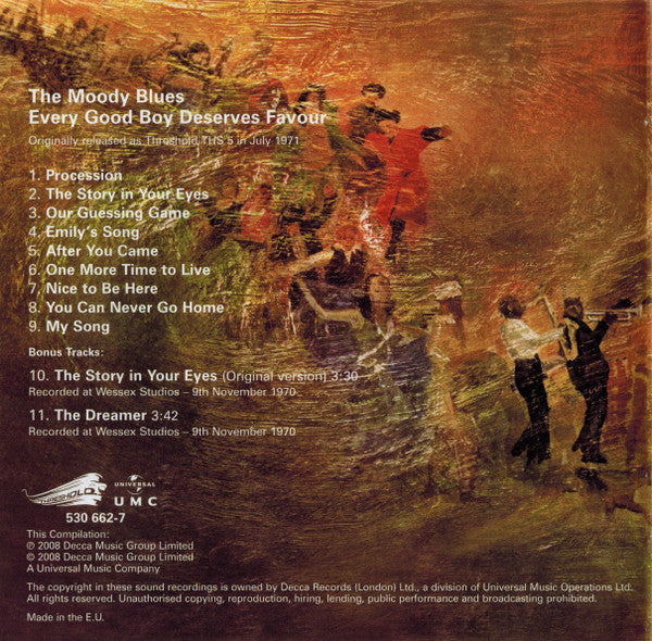The Moody Blues : Every Good Boy Deserves Favour (CD, Album, RE, RM)