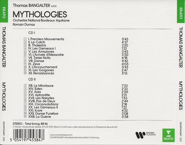 Thomas Bangalter, Orchestre National Bordeaux Aquitaine, Romain Dumas : Mythologies (2xCD, Album)