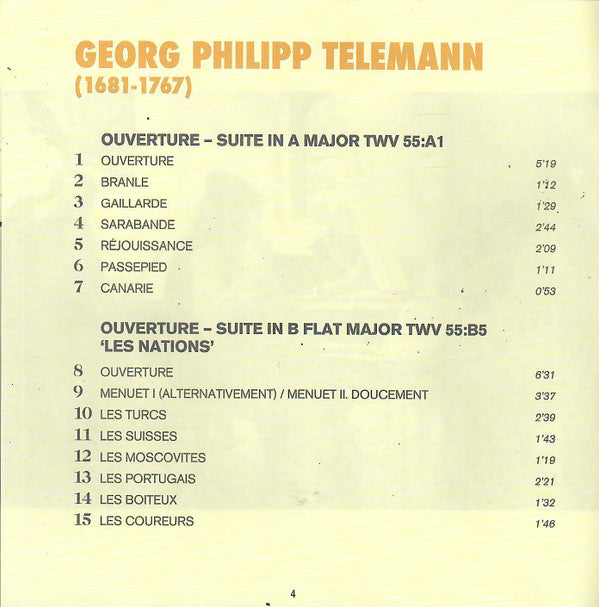 Georg Philipp Telemann, Ensemble Masques, Olivier Fortin : Le Théâtre Musical De Telemann (CD)