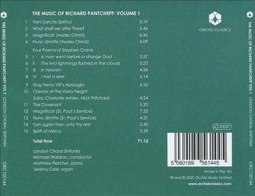 Richard Pantcheff, London Choral Sinfonia, Michael Waldron : The Music Of Richard Pantcheff (Volume 1: Choral Music) (CD, Album)