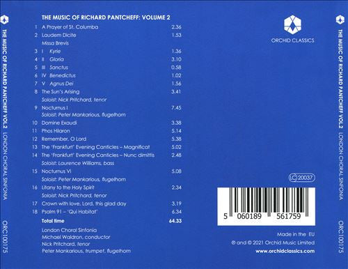 Richard Pantcheff, London Choral Sinfonia, Michael Waldron : The Music Of Richard Pantcheff (Volume 2: Music For Choir And Orchestra) (CD)