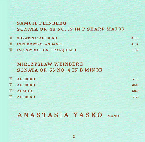 Anastasia Yasko : 20th Century Russian Piano Sonatas (CD, Album)