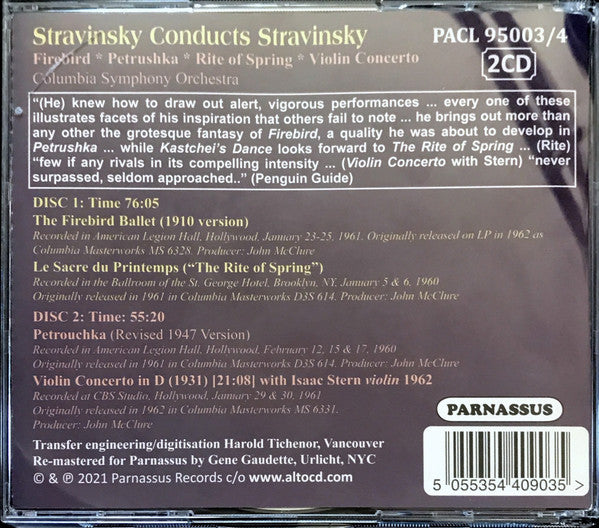 Igor Stravinsky, Columbia Symphony Orchestra, Isaac Stern : Stravinsky Conducts Stravinsky (2xCD, Comp, Ltd)