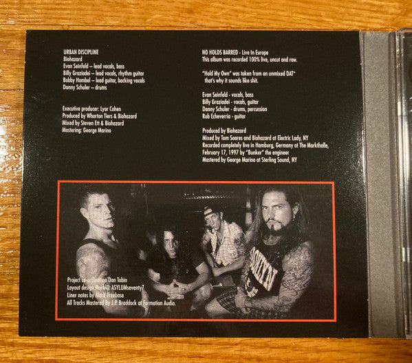 Biohazard : Urban Discipline / No Holds Barred: Live In Europe (2xCD, Comp, RE, RM, Dig)