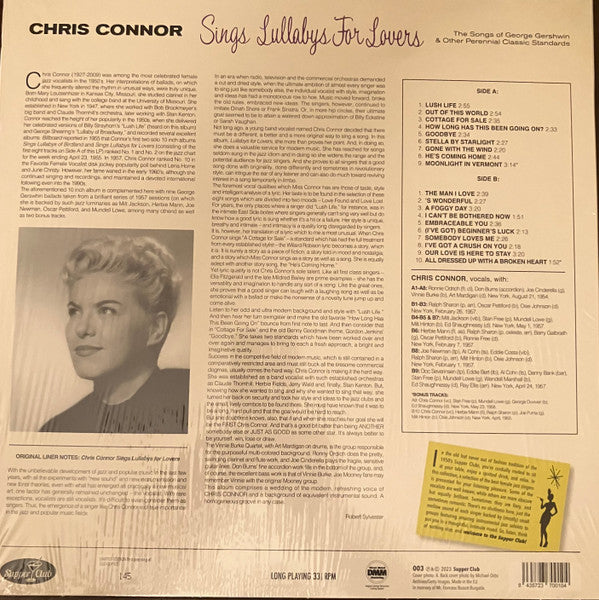 Chris Connor : Sings Lullabys For Lovers (LP, Album, Ltd, Num, RE, RM)