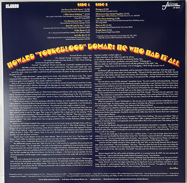 Howard "Youngblood" Bomar : I Who Have Nothing (LP)