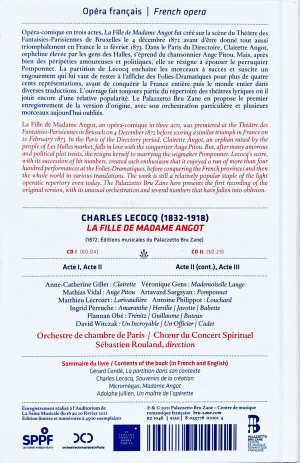 Charles Lecocq : La Fille De Madame Angot (2xCD, Ltd, Num)