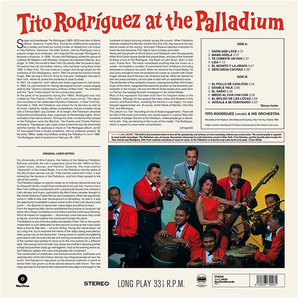 Tito Rodriguez : At The Palladium (LP, Album, RE, 180)