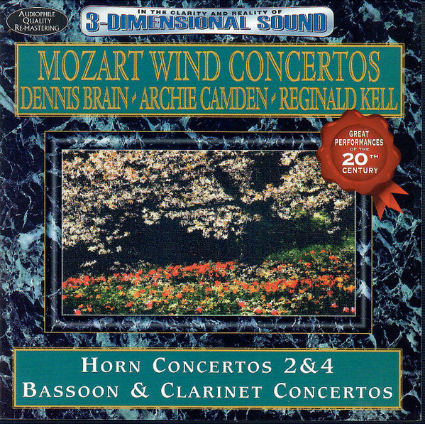 Wolfgang Amadeus Mozart, Dennis Brain, Archie Camden, Reginald Kell : Wind Concertos (CD, Mono, 3-D)