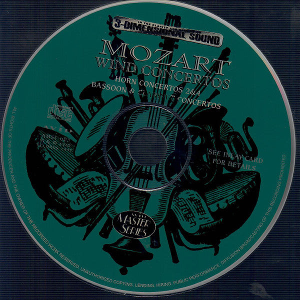Wolfgang Amadeus Mozart, Dennis Brain, Archie Camden, Reginald Kell : Wind Concertos (CD, Mono, 3-D)