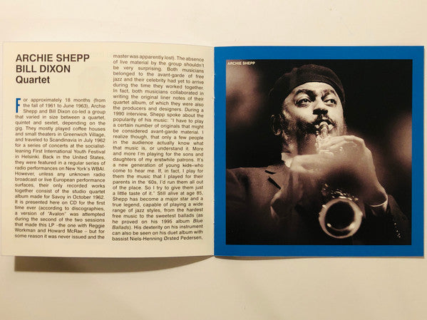 Archie Shepp / Bill Dixon : Quartet (CD, Album, Comp, RE)