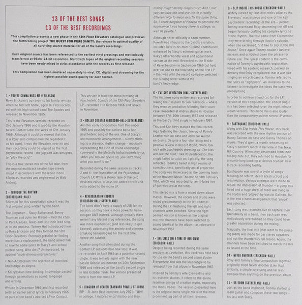 13th Floor Elevators : 13 Of The Best (LP, Comp, Mono, Red)