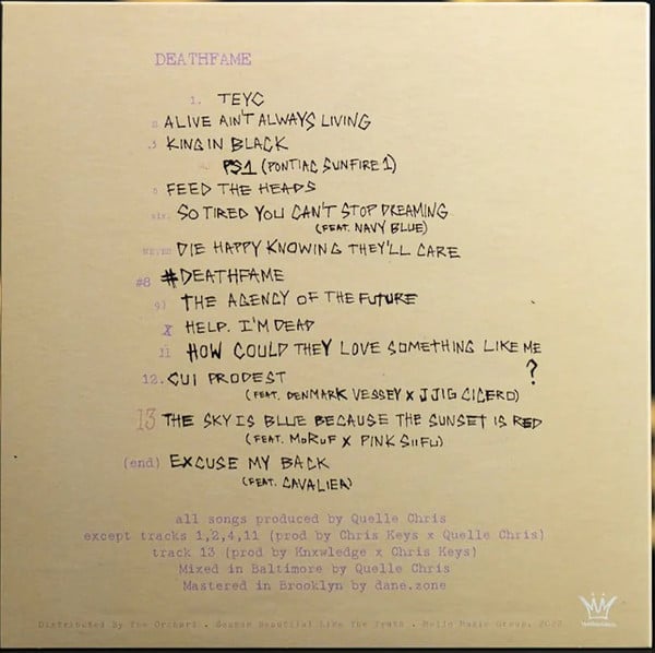 Quelle Chris : Deathfame  (LP, Album, Gre)