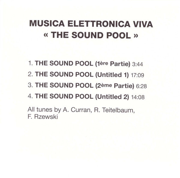 Musica Elettronica Viva : The Sound Pool (CD, Album, RE, RM)