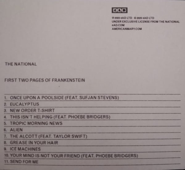 The National : First Two Pages Of Frankenstein (CD, Album)