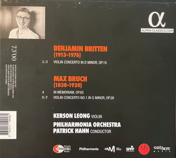 Benjamin Britten / Max Bruch, Kerson Leong, Philharmonia Orchestra, Patrick Hahn : Violin Concertos (CD, Album)