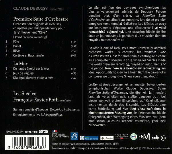 Claude Debussy – Les Siècles, François-Xavier Roth : La Mer · Première Suite D'Orchestre (CD, Album, RE, RM)