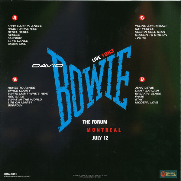 David Bowie : Live At The Forum In Montreal July 12, 1983 (2xLP, Album, Unofficial, Tur)