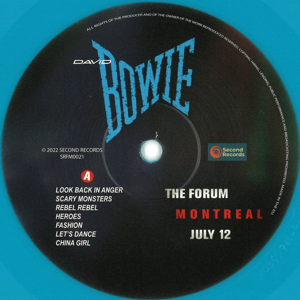 David Bowie : Live At The Forum In Montreal July 12, 1983 (2xLP, Album, Unofficial, Tur)