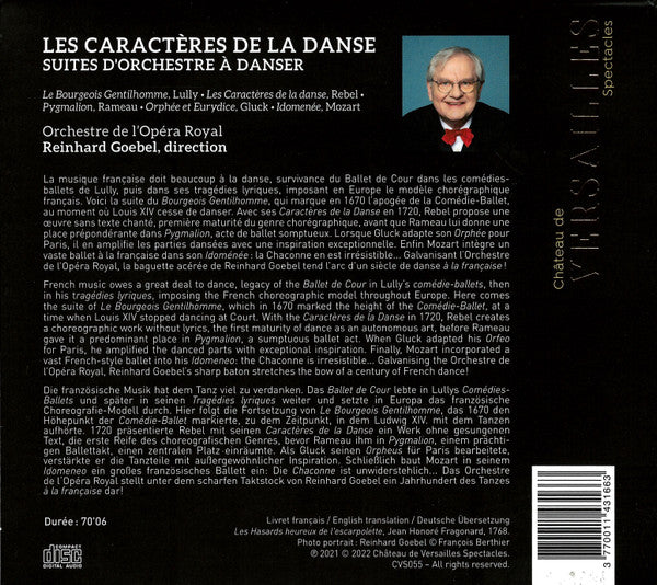 Jean-Baptiste Lully · Jean-Philippe Rameau · Jean-Féry Rebel · Wolfgang Amadeus Mozart · Christoph Willibald Gluck – Reinhard Goebel · Orchestre De L'Opéra Royal : Les Caractères De La Danse (Du Bourgeois Gentilhomme À Orphée) (CD, Album)
