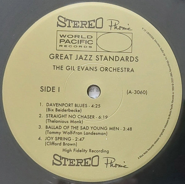 Gil Evans And His Orchestra Featuring Johnny Coles : Great Jazz Standards (LP, Album, RE, 180)