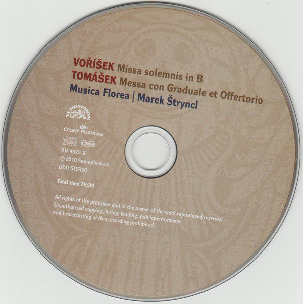 Václav Jan Tomášek / Jan Václav Hugo Voříšek, Musica Florea | Marek Štryncl : Missa Solemnis In B/ Messa Con Graduale Et Offertorio (CD, Album)