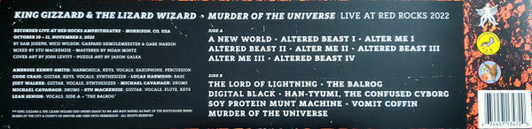 King Gizzard And The Lizard Wizard : Murder Of The Universe (Live At Red Rocks 2022) (LP, Comp, RM, Cle)