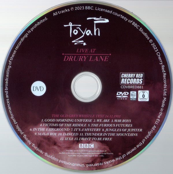 Toyah (3) : Live At Drury Lane (CD, RM + DVD-V, RE, NTSC, Reg)