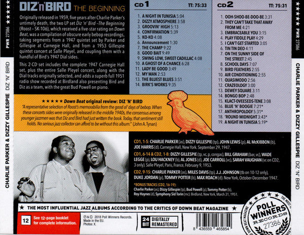 Dizzy Gillespie & Charlie Parker : Diz 'n' Bird, The Beginning (2xCD, Comp)