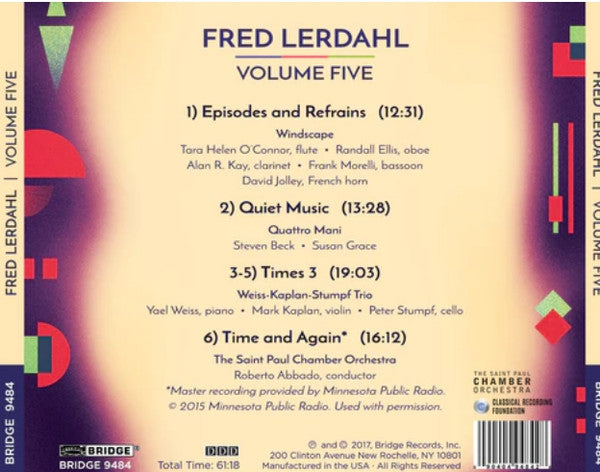 Fred Lerdahl : Fred Lerdahl Volume Five (CD, Album)