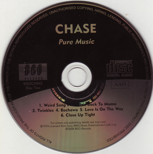 Chase (5) : Chase/Ennea/Pure Music (CD, Album, RE, RM + CD, Album, RE, RM + Comp)