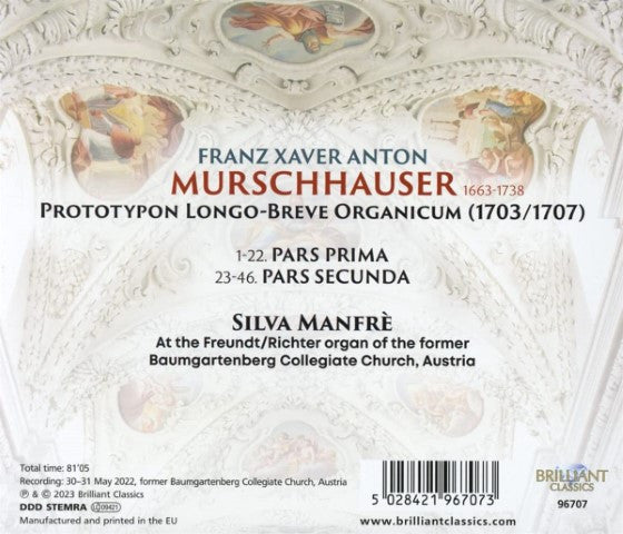 Franz Xaver Anton Murschhauser, Silva Manfrè : Prototypon Longo-Breve Organicum (CD, Album)