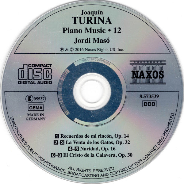Joaquín Turina, Jordi Masó : Recuerdos De Mi Rincón (Piano Music • 12) (CD, Album)