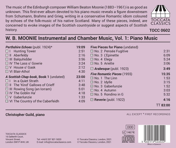 William Beaton Moonie - Christopher Guild : Instrumental And Chamber Music Volume One: Music For Solo Piano (CD, Album)