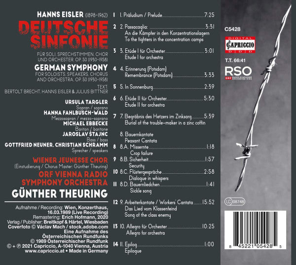 Hanns Eisler, Wiener Jeunesse-Chor, ORF Radio-Symphonieorchester Wien, Günther Theuring : Deutsche Sinfonie Op. 50 (CD, Album, RM)