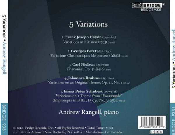 Andrew Rangell : 5 Variations (CD, Album)