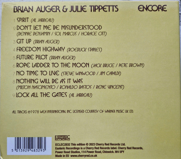 Brian Auger & Julie Tippetts : Encore (CD, Album, RE, Dig)